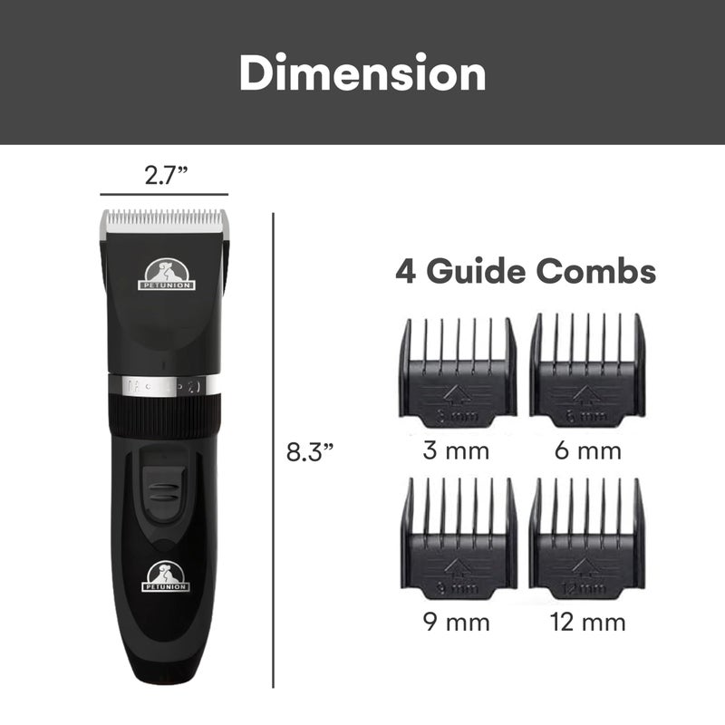Pet Union Professional Dog Grooming Kit - Cordless Low Noise Dog Clippers for Grooming Thick Coats - All Pet Safe Cat Hair Trimmer - Pet Grooming Kit Includes Dog Hair Clippers, Nail Trimmer & Shears - Image 3